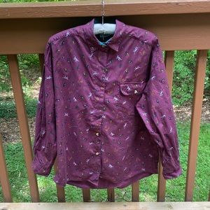 Kyoto Kasuals horse and dog button down